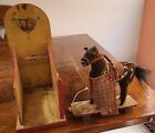 Antique Horse & Stable Pull Toy 1800s