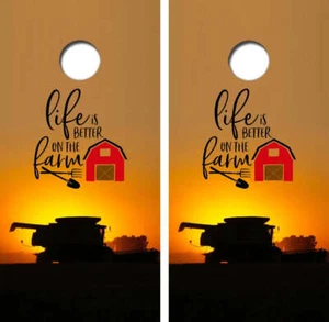Life Is Better On The Farm Cornhole Wrap Decal with Free Laminate Included - Picture 1 of 1