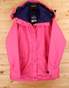 Vintage Womens Woolrich Gore-Tex Waterproof Rain Jacket Parka L Pink Made In USA - Picture 1 of 11