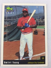 1991 Johnson City Cardinals-Classic BEST Minor Lg Baseball Card-Dmitri Young