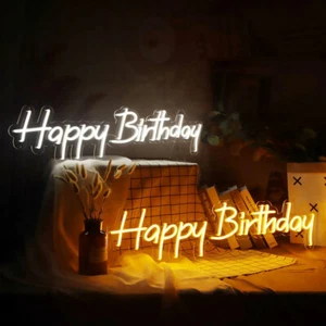 Custom Design LED Happy Birthday Neon Light Letter Sign Wall Decor Nightlight - Picture 1 of 12