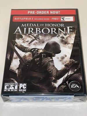 Medal of Honor: Airborne PC Pre-Order Bonus / Battlefield 2 Rare NTSC NEW Sealed - Image 1 of 4