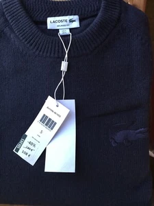 Lacoste Men's Crew Neck Relaxed Fit Dark Blue Sweatshirts Size 5-L - Picture 1 of 2