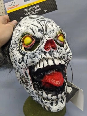 NWT Light Up Zombie Skull Unisex Mask. One Size Fits All. - Image 1 of 4