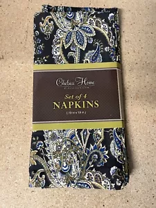 New Chelsea Home by Raymond Waites Napkins Set of 4 Multicolor Patterns C78 - Picture 1 of 2