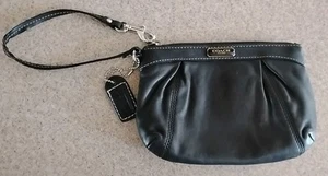 Coach Black Leather Wristlet/Wallet - Picture 1 of 6