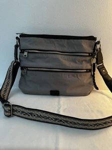 The Sak Nylon Esperato Crossbody Slate/Black Bag Purse Travel Handbag W/Keychain - Picture 1 of 10