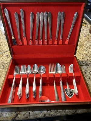 Nobility Royal Rose 1939 servicio para caja de cubiertos de plata 10 PLUS Foto 1 de 4