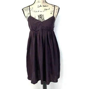 Vestido Babydoll Y2K Gap Mujer Talla 4 100% Seda Correa Ajustable Púrpura Oscuro - Imagen 1 de 12