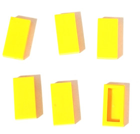 LEGO Yellow 1x2 Tile 3069 / 30070 Brick Block Parts Pieces LOT OF 6