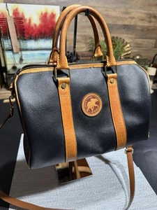 Hunting World Boston Bag Black /Brown Leather  - Picture 1 of 12