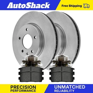Front Disc Rotors Ceramic Brake Pads Wheel Bearing Hubs for Chevy Equinox - Picture 1 of 7