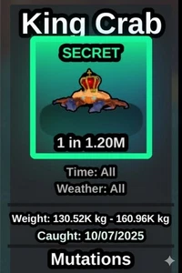 SECRET FISH KING CRAB | Fish it Roblox ⚡⚡FAST SEND⚡⚡ - Picture 1 of 3
