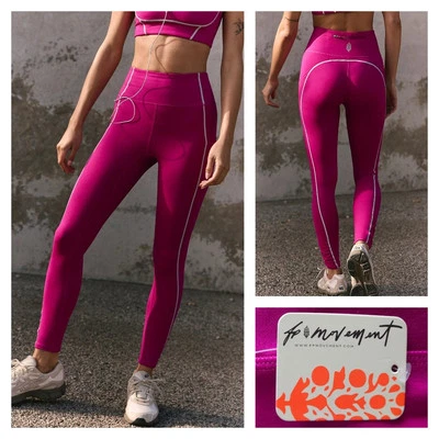 Free People You're A Peach Leggings Berry Blitz Size Medium NWT $98 - Image 1 of 4