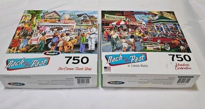 2 "Back to the Past" 750 Larger Piece Jigsaw Puzzles + Poster Complete - Image 1 of 4