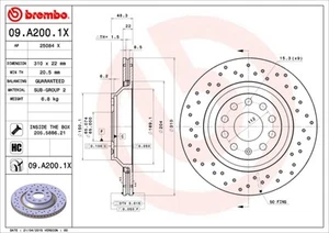 2X 09A2001X BREMBO Bremsscheibe für AUDI,AUDI FAW,AUDI SAIC,CHRYSLER,CUPRA,SEAT - Picture 1 of 2