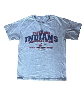 Cleveland Indians Short Sleeve T Shirt Men’s Medium Gray Cotton Vintage Majestic - Picture 1 of 4