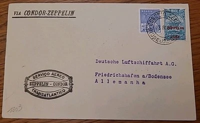 Brief Graf Zeppelin Luftschiff LZ 127 Brasilien 2. Südamerikafahrt 1931 Condor - Bild 1 von 4