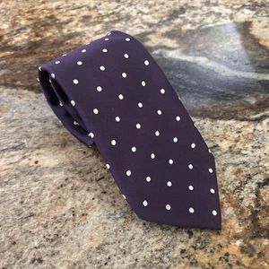 Corbata Charles Tyrwhitt 100 % seda a lunares púrpura blanco 59 x 3 1/2 - Imagen 1 de 4