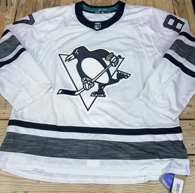 🏒 Adidas Parley Pittsburgh Penguins Sidney Crosby Jersey Size 60 White NHL 🏆 - Image 1 of 4