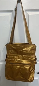 NWT Latico Leathers Gold Metallic Athena North/South Leather Tote Crossbody Bag - Picture 1 of 16