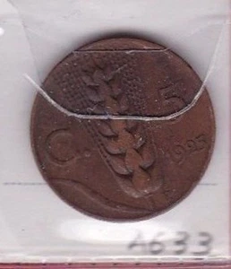 A633: Moneta Coin Vittorio Emanuele III - 5 Centesimi 1923 Spiga - Picture 1 of 1