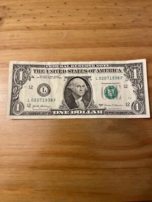 Birthday Note Fancy Serial Number- L02071938F -February 7th, 1938 - Image 1 of 2