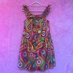 70s style multicoloured floral costume dress by Leg Avenue sz XL - Picture 1 of 10