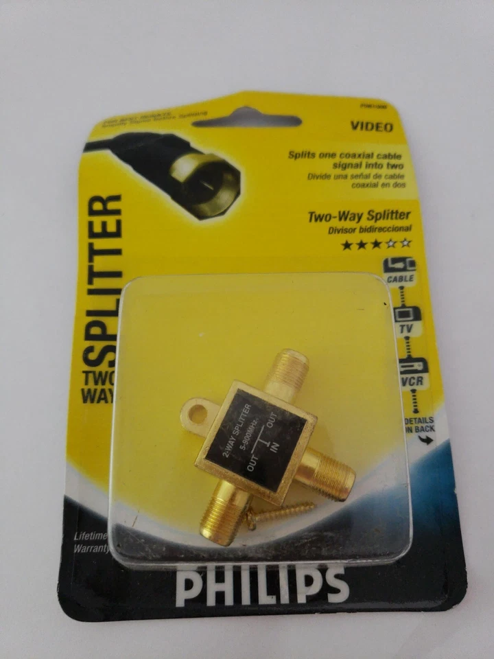 Philips 2-Way Switch Splitter A/B Cable Antenna Game Satellite SWV2007W/17 New - Image 1 of 2