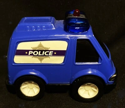 Plástico Pull-back, Luces de Batería de Juguete para Furgoneta de Policía, Azul Genérico 3.5X2.5" PET RESCUE Foto 1 de 4