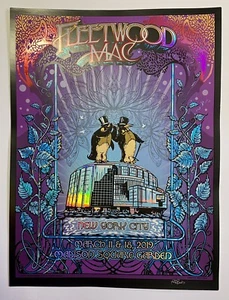 FLEETWOOD MAC NEW YORK CITY 2019 NYC MSG ORIG SILKSCREEN FOIL CONCERT POSTER - Picture 1 of 2