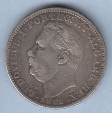 1882 India Portugueza Ludovicus I UMA Rupia silver coin