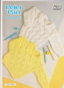 KNITTING Pattern Peter Pan P551 DK Fits 16-18" Baby Jumpers - Picture 1 of 1