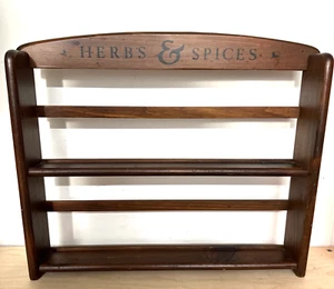 Vtg Wooden 2-Tier Spice Storage Shelf Rack Wood Stand/Wall Mount Farmhouse - Picture 1 of 9