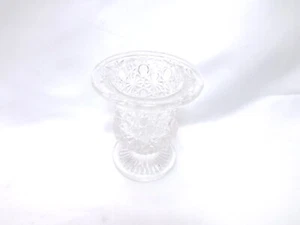 Soporte para palillo de dientes de vidrio transparente vintage, urna con patas, hobstars y hexágonos #TPK-B71 - Imagen 1 de 6