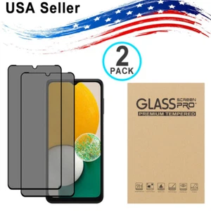 2PK SAMSUNG Galaxy A12 A13 A14 A15 5G PRIVACY TEMPERED GLASS SCREEN PROTECTOR - Picture 1 of 4