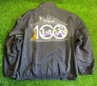 Disney 100 Year Anniversary Mickey & Friends Windbreaker Black Jacket Size XXL - Image 1 of 4