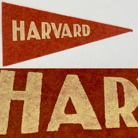 1950s Harvard Crimson University Mini Pennant 3x5.75" Cambridge Massachusetts Cover