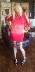 Bebe Red Sexy Bodycon Dress -NWT $178 Size 4 - Picture 1 of 9