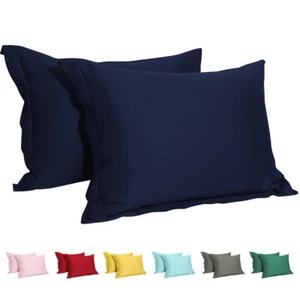 High Quality Cotton Sateen Pillow Sham Set of 2 Nice Rich Colors Pillow Cover - Picture 1 of 39