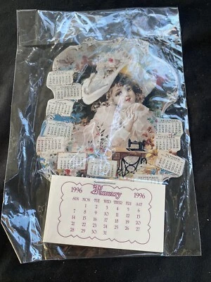1898Trade Card New Sewing Machine Vtg Calendar 1996 Refrigerator Magnet - Image 1 of 4