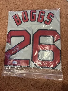 Boston Red Sox Wade Boggs Autographed Pro Style Grey Jersey BAS Authenticated - Picture 1 of 3