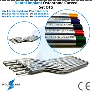 Sinus Lift Osteotomes Straight Set Of 5 Concave Dental Implant Instruments New - Picture 1 of 7