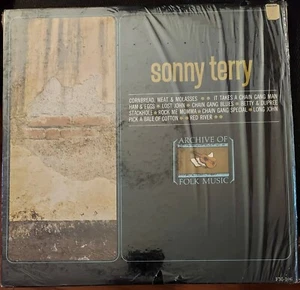 SONNY TERRY MONO LP ARCHIVE OF FOLK MUSIC BLUES WOODY GUTHRIE FOLK BLUES 1965 - Picture 1 of 2