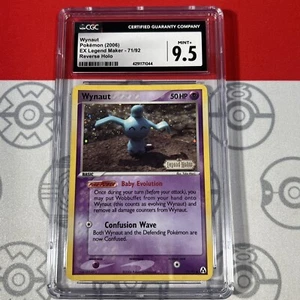 CGC 9.5 Wynaut Legend Maker Stamp 2006 EX 71/92 Reverse Holo Pokemon Card 1044 - Picture 1 of 3