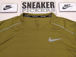 Nike Dri-FIT Miler Short Sleeve Running Top - AJ7565 307 - Moss - Men's Size: XL - Picture 1 of 9