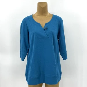 ¡Nuevo! Avenue Must Have 14/16 verde azulado sudadera tejida pulóver manga 3/4 top para mujer - Imagen 1 de 12