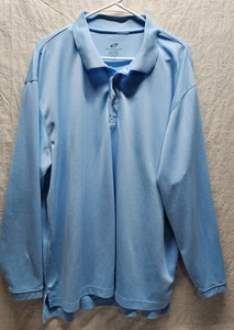 Ultra Club Light Blue Cool & Dry Long Sleeve Golf Polo T-Shirt Men's Size 2XL - Picture 1 of 8