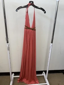 M Sky Neckholder Maxikleid Pfirsich/Orange Damen Größe M - Bild 1 von 4