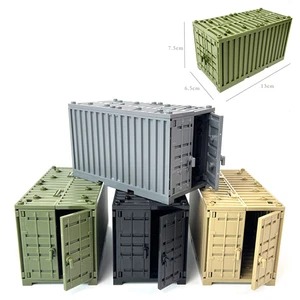 Contenedor de envío de carga para bloques de construcción de ladrillos de juguete mini figuras militares - Imagen 1 de 14
